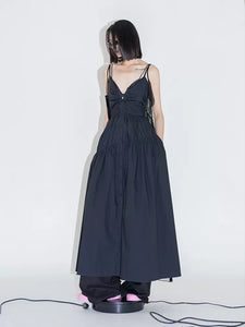 Single Breasted Pleated Slip Dress