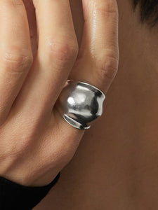 Plain open texture middle finger ring