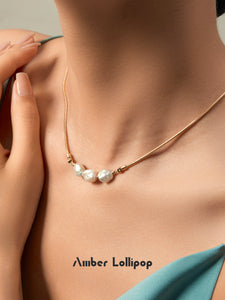 Freshwater keshi pearl necklace