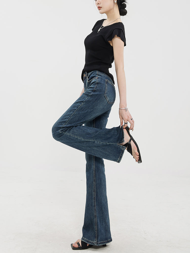 Vintage Slim-Fit Flared Jeans