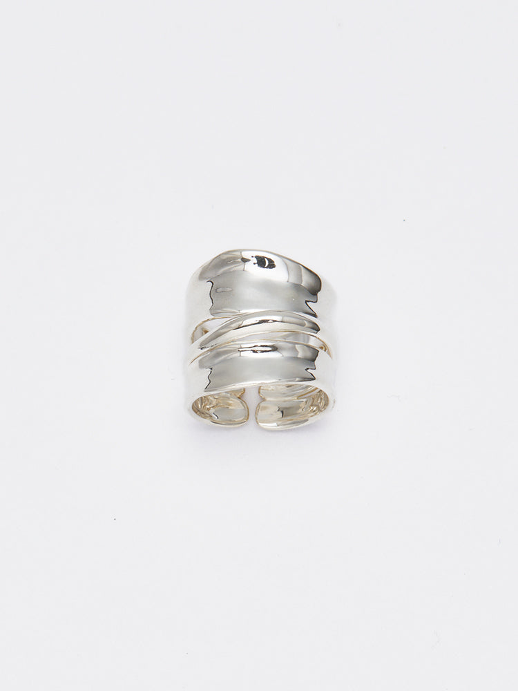 High-quality textured silver ring