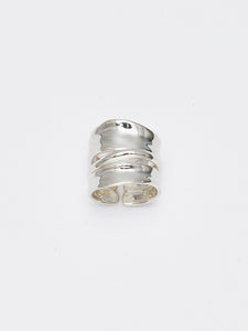 High-quality textured silver ring