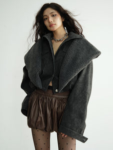 Dark Rock Dyed Two-Piece Style Short Jacket