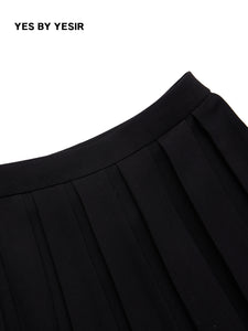 Black elegant pleated skirt