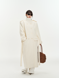 Notch Collar Wool Blend Coat