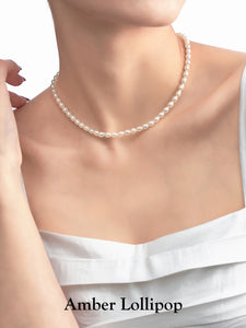 Natural Rice Pearl Necklace