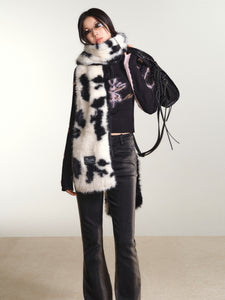 Cow Print Colorblock Scarf