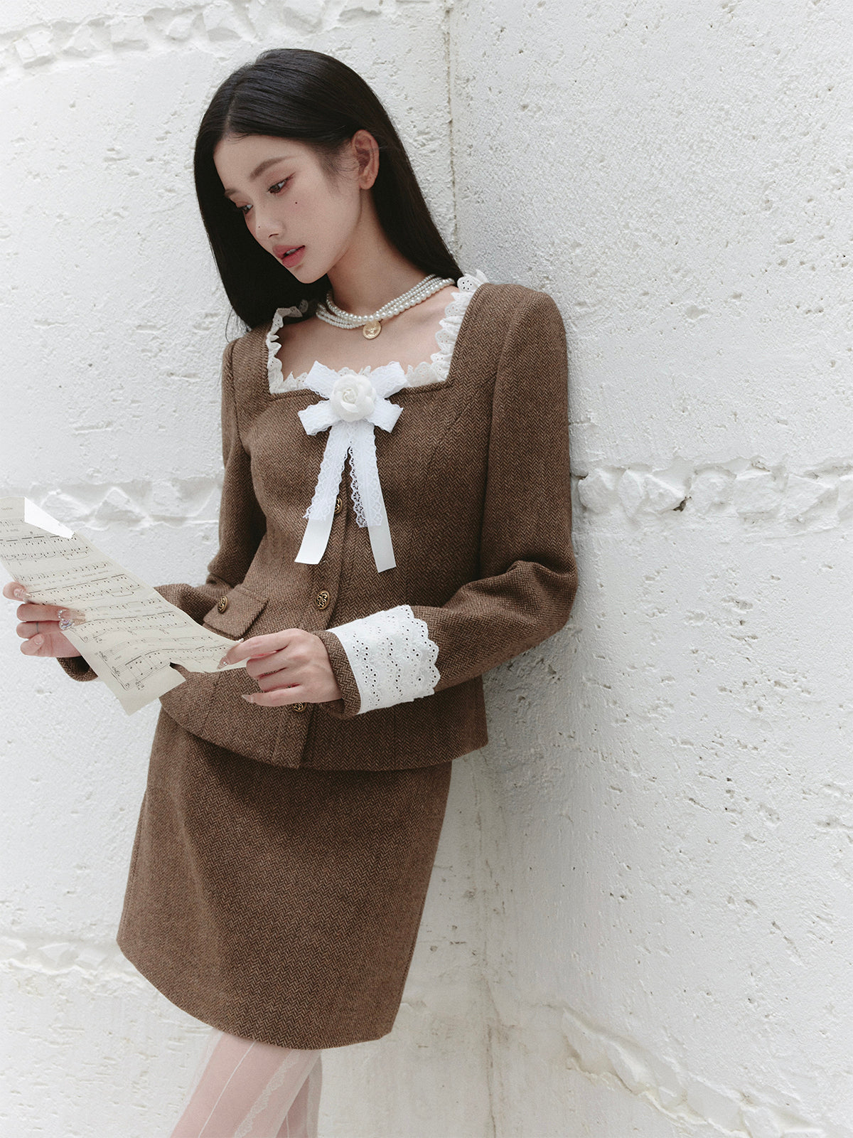 Square Collar Chanel Style Jacket Lady Style Suit