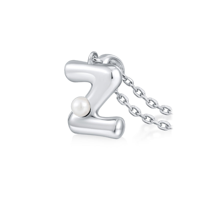 Sterling silver letter pendant necklace