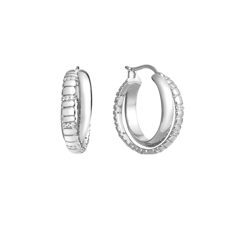 Snake bone double layer earrings