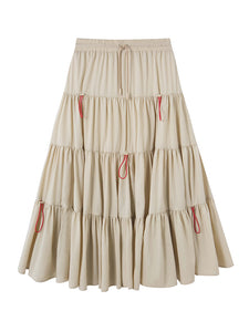 A-line Pleated Layered Skirt