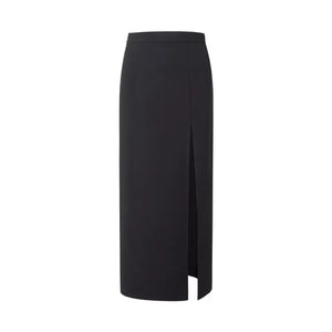 Black one-side slit hip skirt