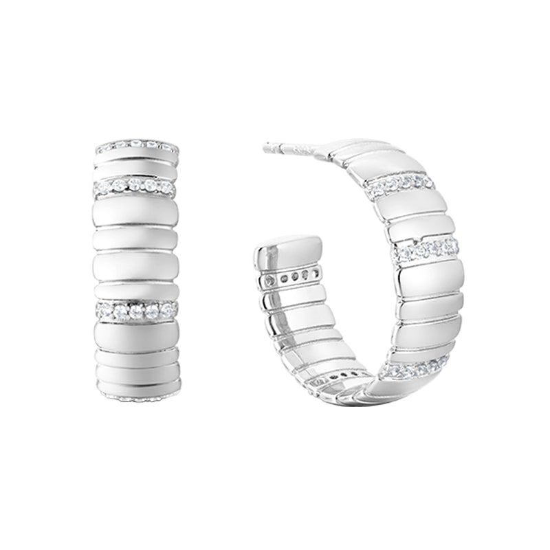 Snake bone C hoop earrings