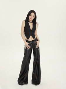 Low Waist Leather Pants