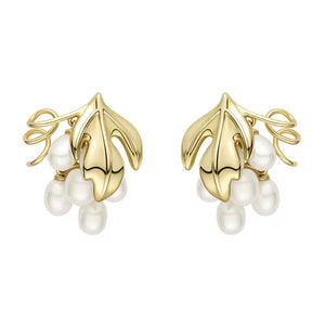 Mint Mambo Light Luxury Elegant Grape Pearl Earrings