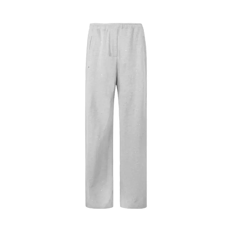 Narrow elastic waist wide leg sweatpants