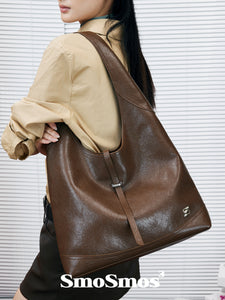 Retro Hobo Leather Commuter Underarm Bag