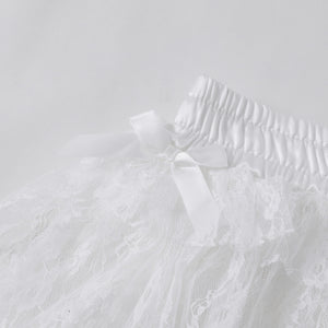 Sweet style lace pleated tutu skirt