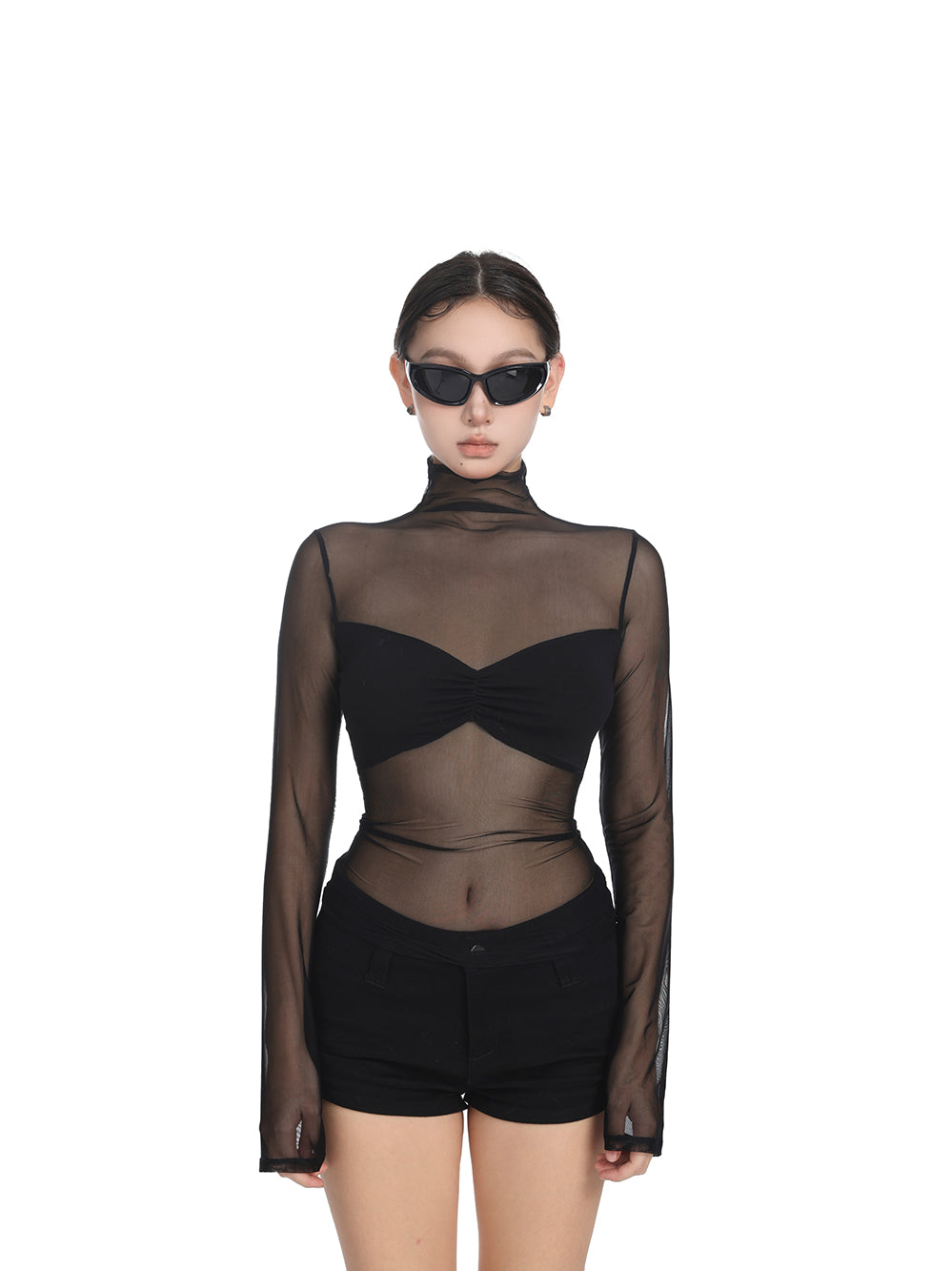 Stretchy Thin Mesh Base Layer Top