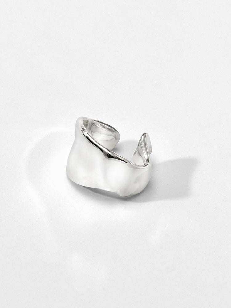 Yiwei Wrinkled 925 Silver Ear Clip(Single one)