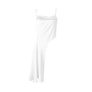 Faux Acetate Pleated Irregular Camisole