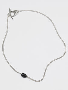 Black silver bead necklace