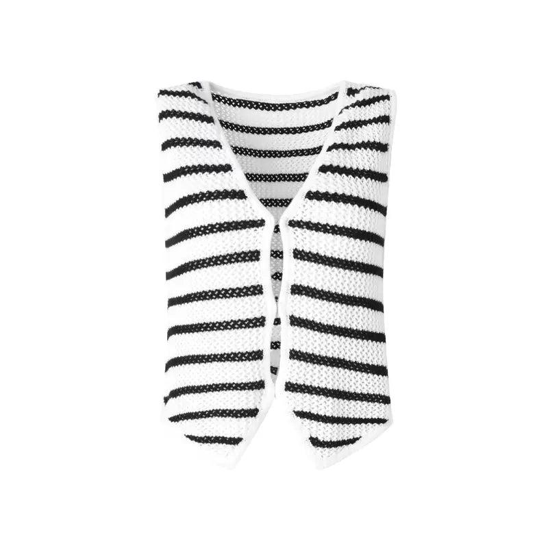 Sleeveless V-neck knitted outerwear vest