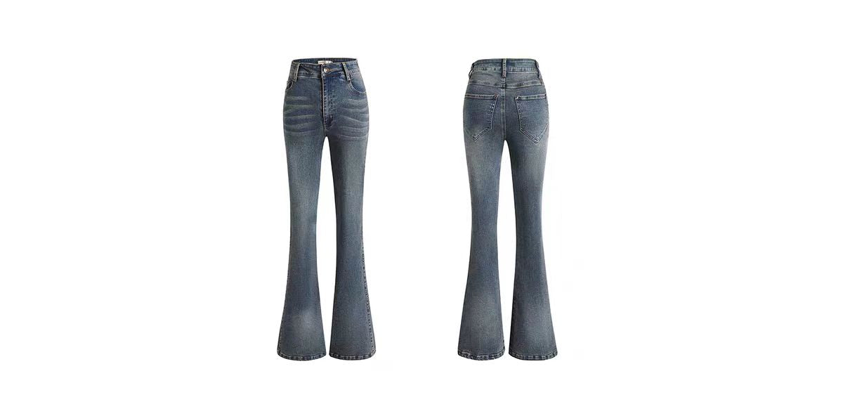 Leg essence reappears in flared jeans for women, slim and thin elastic bell-bottom pants