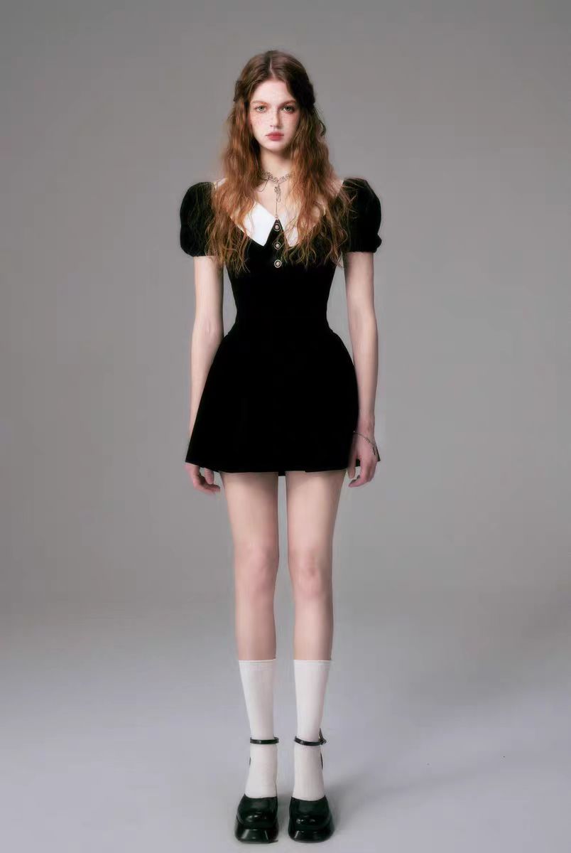 Black velvet dress