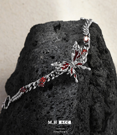 Dripping Red Butterfly Bracelet