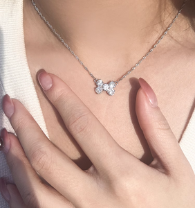 Silver Necklace with Gemstones